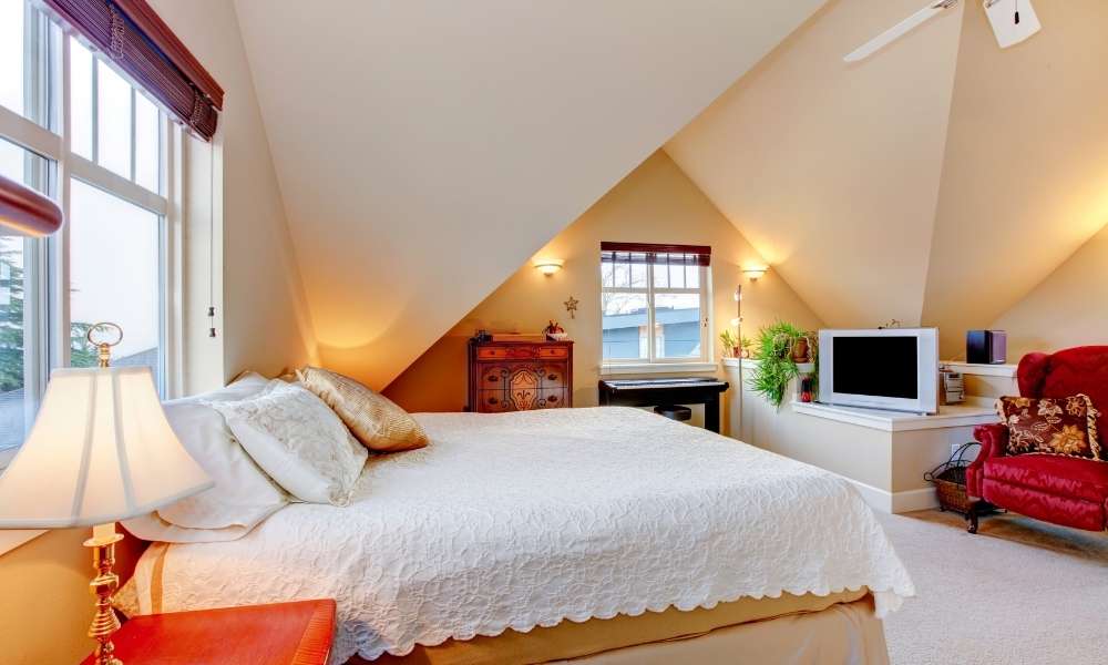 Place the bed under the vaulted ceiling